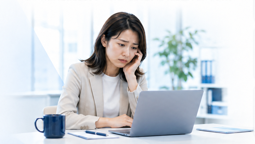悩みを抱えながら働く企業担当者のイメージ