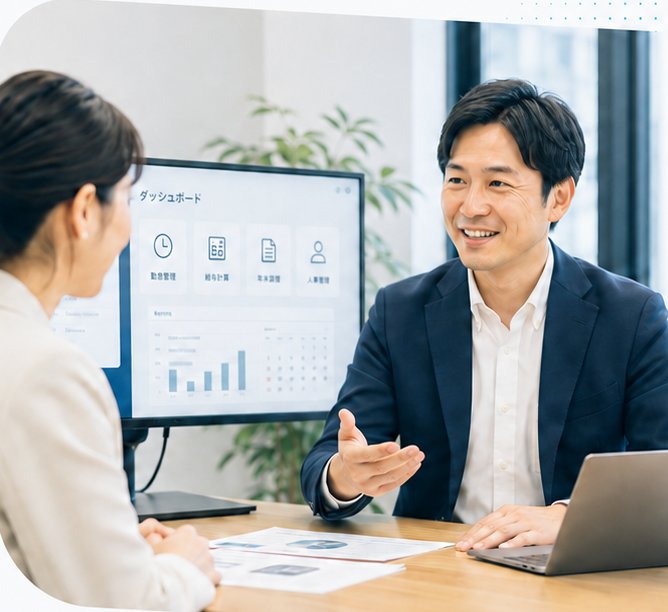 社労士とDX支援担当による打ち合わせ
